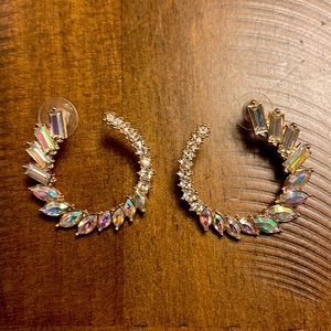 BKE Rhinestone Hoop Earrings